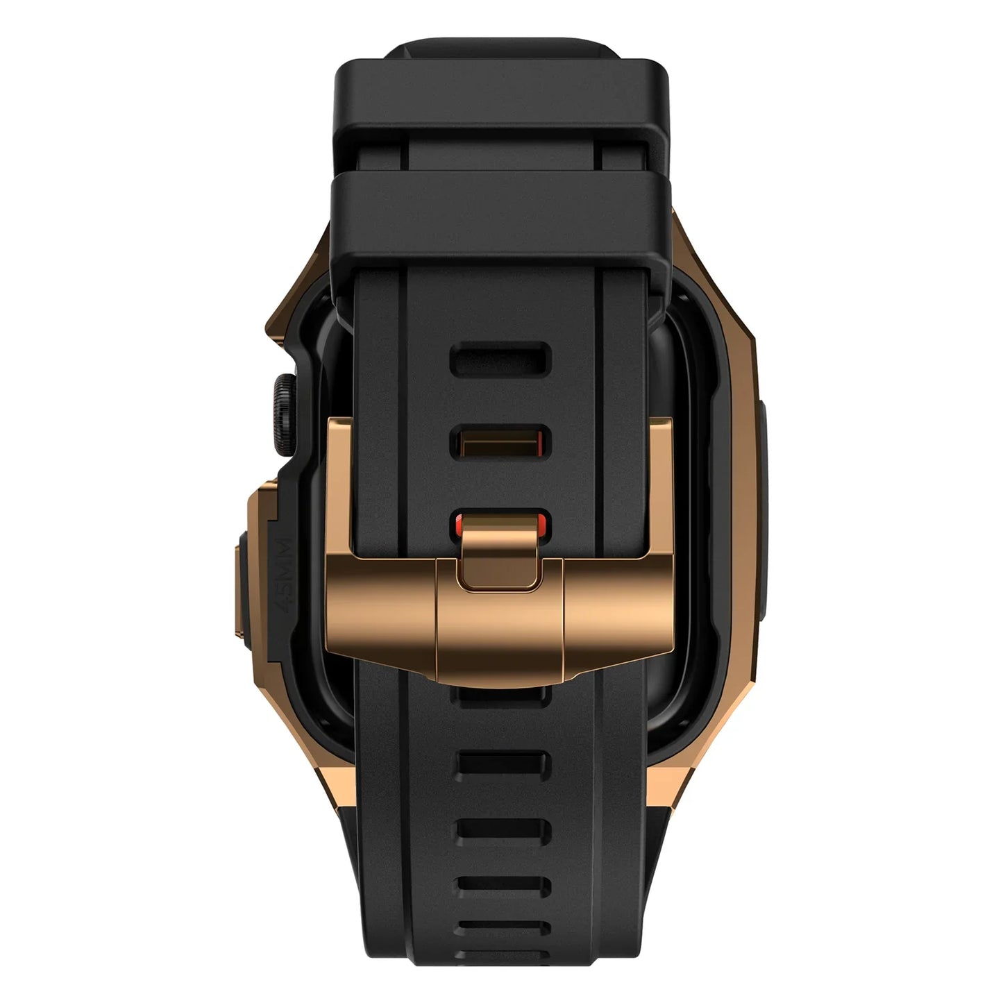 RoyaleGlow AP9009 Fluororubber Band Stainless Steel Case For Apple Watch