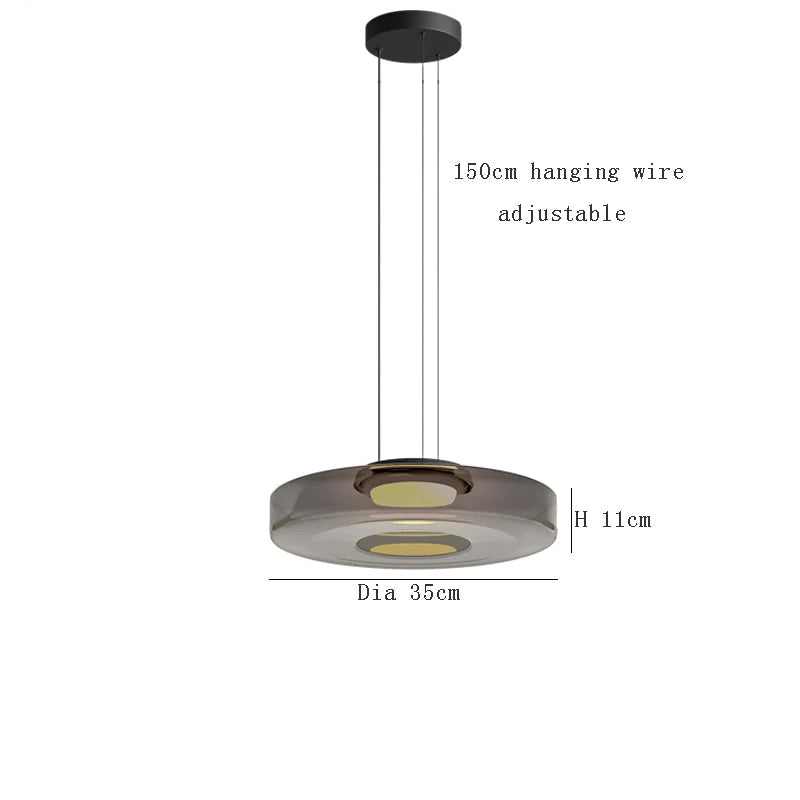 Lumora Glass Pendant Light Modern Bauhaus Inspired Ceiling Fixture For Kitchen, Living Room