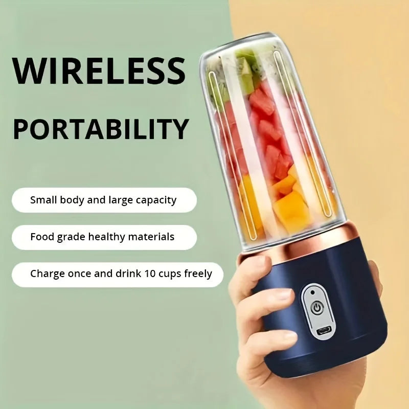 6 Blades USB Portable Juicer Maker, Juicer Fruit Juice CupAutomatic Small Electric Juicer Smoothie Blender lce CrushCup 1
