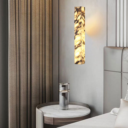 Royelux Marble & Aged Brass Wall Sconce | Modern Cloudstone 2-Light G9 Fixture