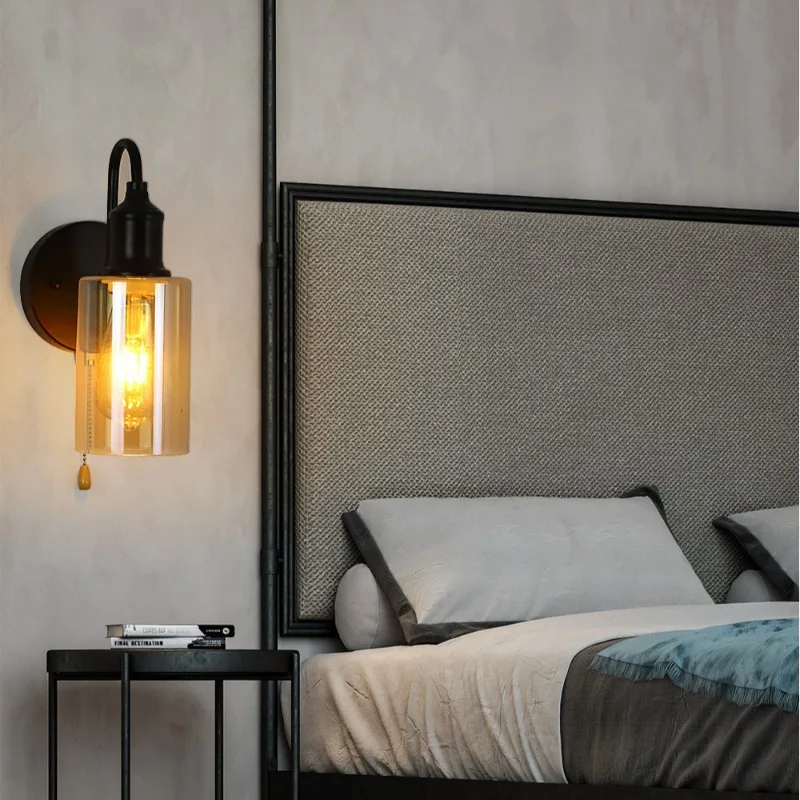 Lumora Modern Industrial Wall Sconce - Adjustable Dimmable Glass Pendant Fixture