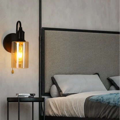Lumora Modern Industrial Wall Sconce - Adjustable Dimmable Glass Pendant Fixture