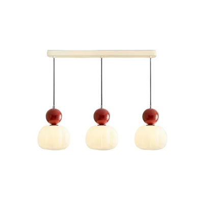 RoyaleGlow Cream Bauhaus Style Art Deco Glass Pendant Light for Modern Spaces