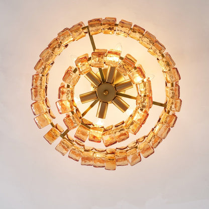 RoyaleGlow Murano Glass Semi Flush Mount Ceiling Light Fixture