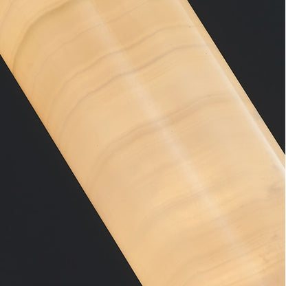 Royelux Alabaster Cylinder Pendant Light with Brass Accents - Modern Elegance