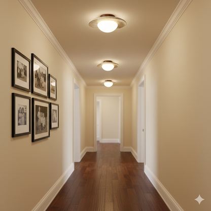 Lumora Sculptural Travertine Ceiling Light with Frosted Globe