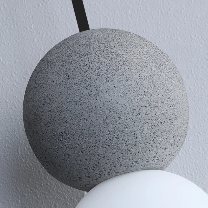 Royelux Concrete Glass Pendant Light for Kitchen Island, Dining Room & Entryway