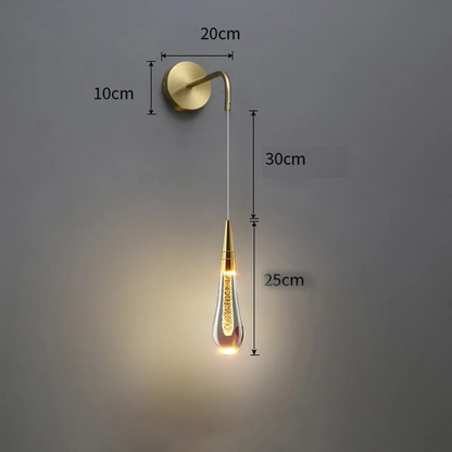Royaleva Crystal Glass Wall Lamp, Modern Pendant Wall Light For Hallways, Bedrooms, Living Rooms