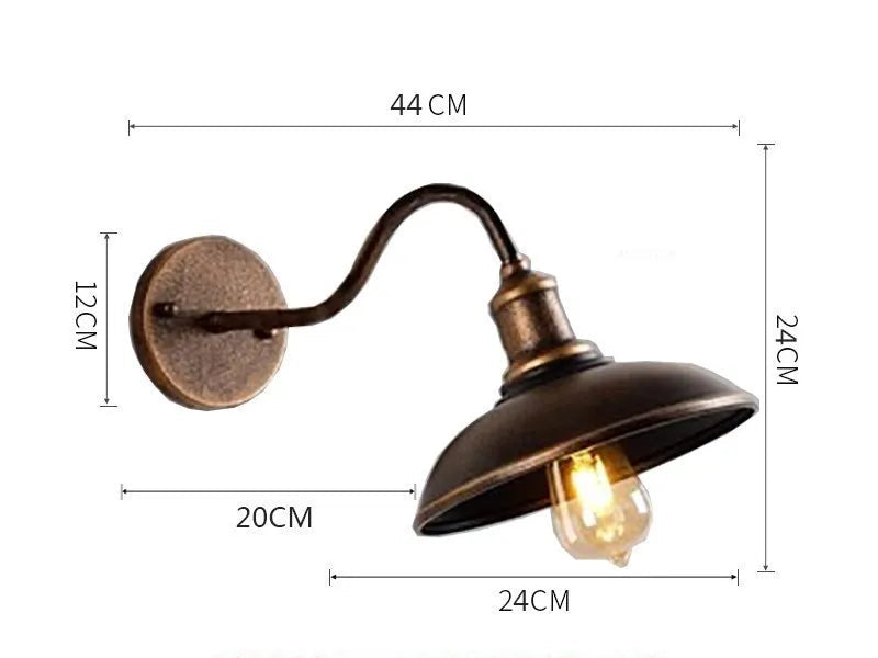 Royelux Vintage Farmhouse Gooseneck Outdoor Barn Light-Bronze Industrial Wall Sconce