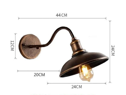 Royelux Vintage Farmhouse Gooseneck Outdoor Barn Light-Bronze Industrial Wall Sconce
