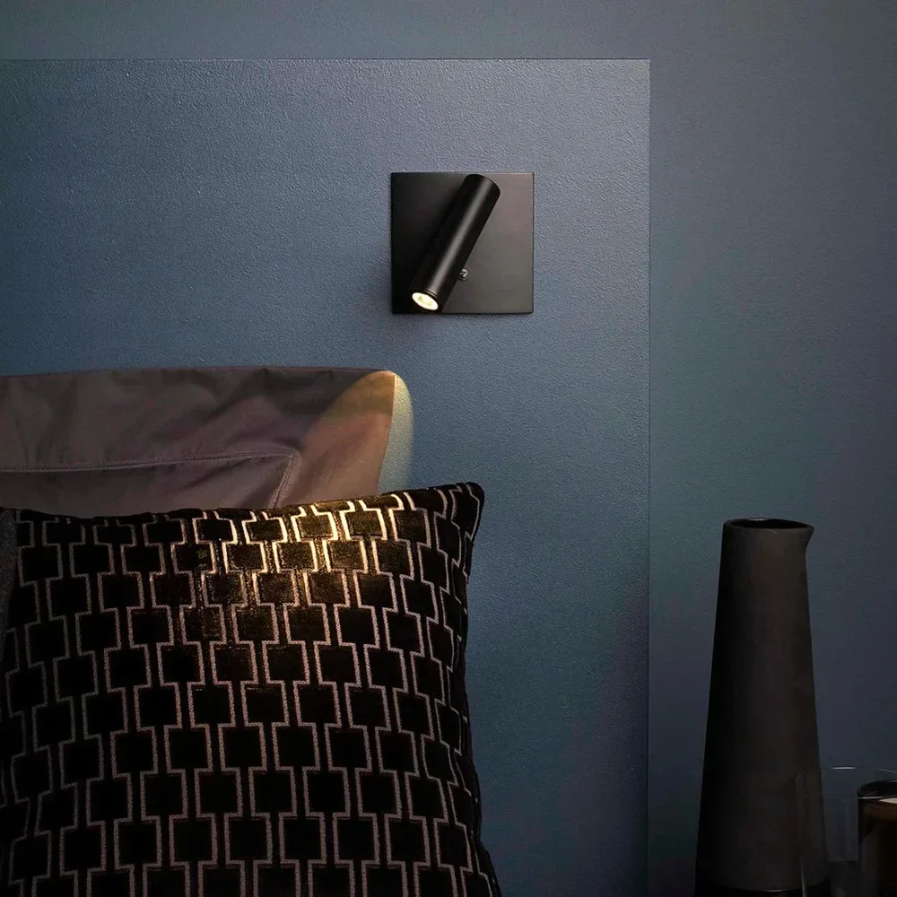 Royelux Modern Adjustable LED Recessed Wall Sconce with Integrated Switch for Bedroom Reading Light