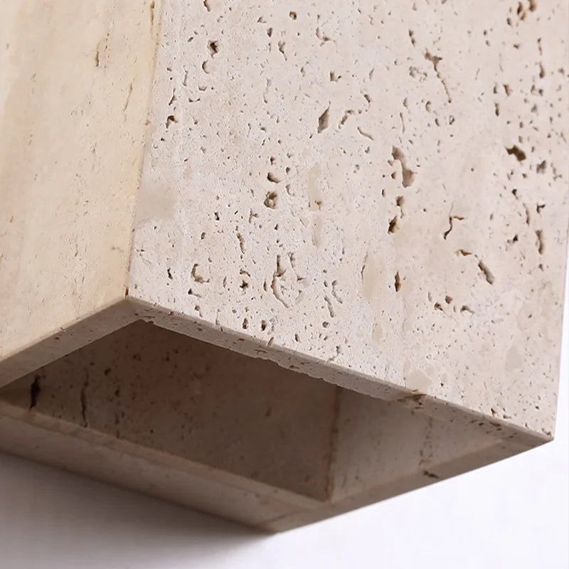 RoyaleGlow Natural Travertine Wall Sconce with Up-Down LED Illumination, IP65