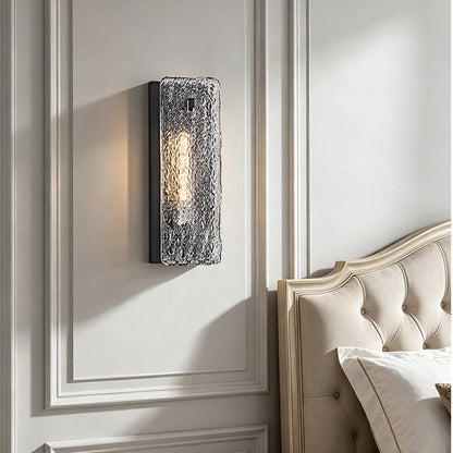 RoyaleGlow Alabaster LED Wall Sconce, Modern Brass Rectangular Light Fixture