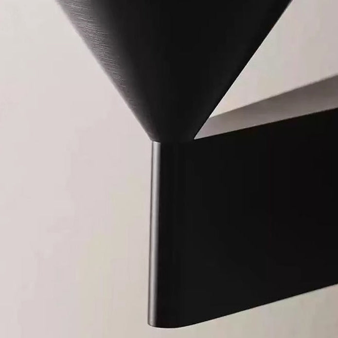 RoyaleGlow Minimalist Cone Wall Sconce - Black Brushed Aluminum Up Down Light