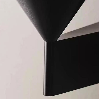 RoyaleGlow Minimalist Cone Wall Sconce - Black Brushed Aluminum Up Down Light