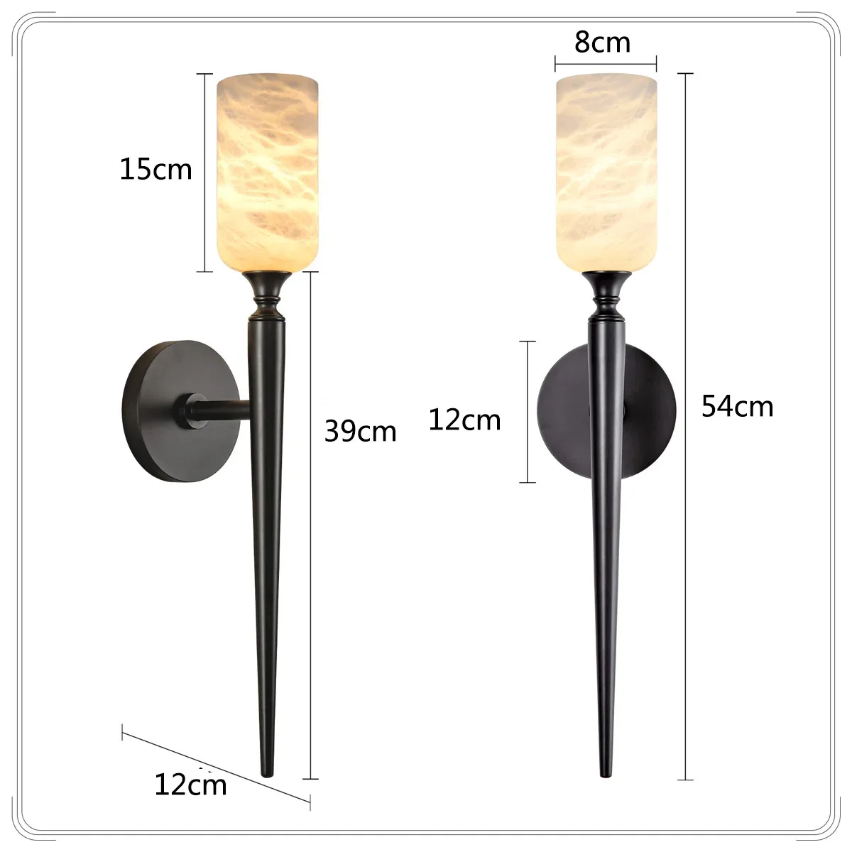 Royelux Natural Alabaster Wall Sconce - Modern Brass Lighting for Elegant Interiors