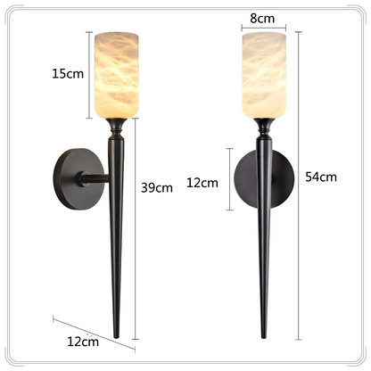 Royelux Natural Alabaster Wall Sconce - Modern Brass Lighting for Elegant Interiors