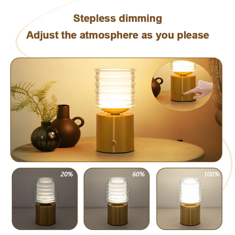 Royelux Modern Wireless Table Lamp – Rechargeable LED Touch Control