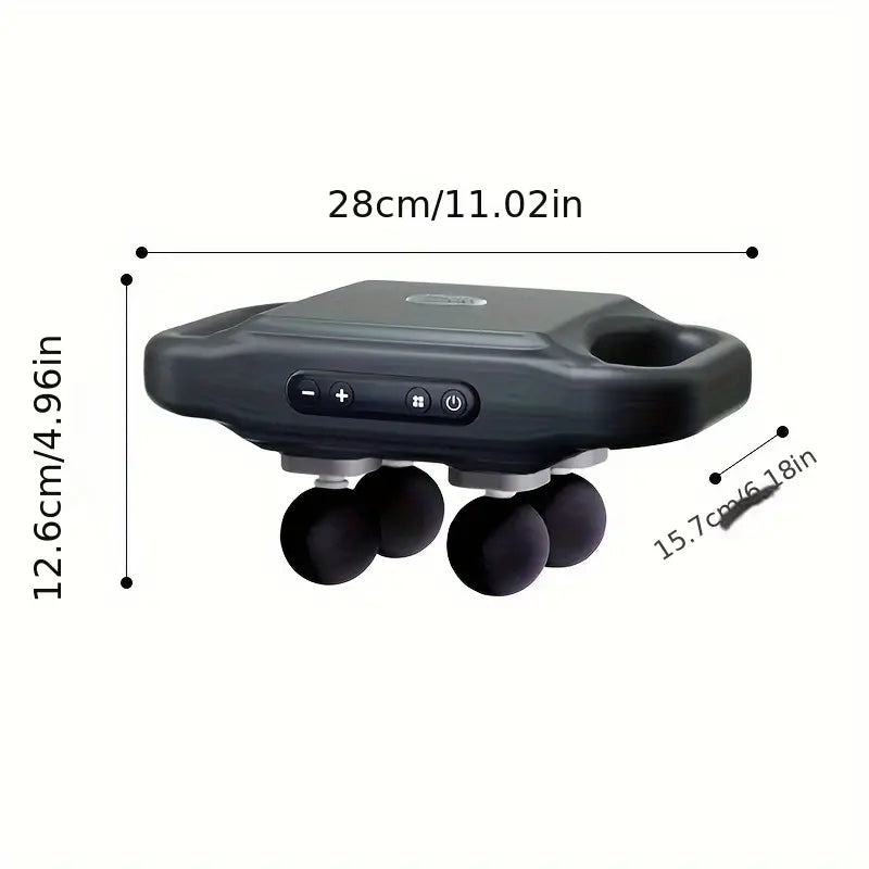 RoyaleGlow Deep Tissue Massage Gun with 20 Gears and 4 Heads
