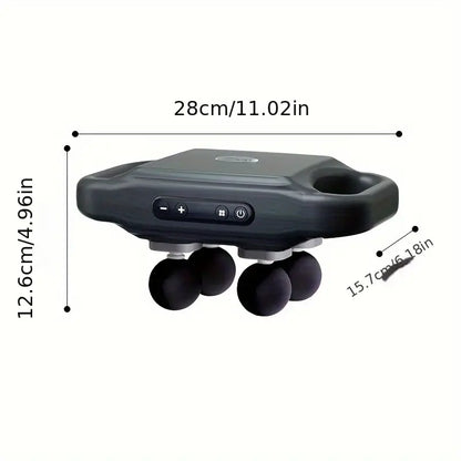 RoyaleGlow Deep Tissue Massage Gun with 20 Gears and 4 Heads