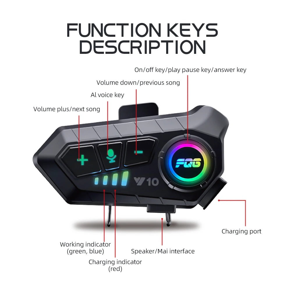 Luxora Bluetooth For Motorcycle Helmet With 30 Hours Talk Time