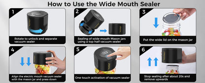 Royaleva Mason Jar Electric Vacuum Sealer Kit Portable