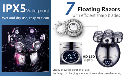 Luxora Wireless Electric Head Shaver with 7D Blade Design