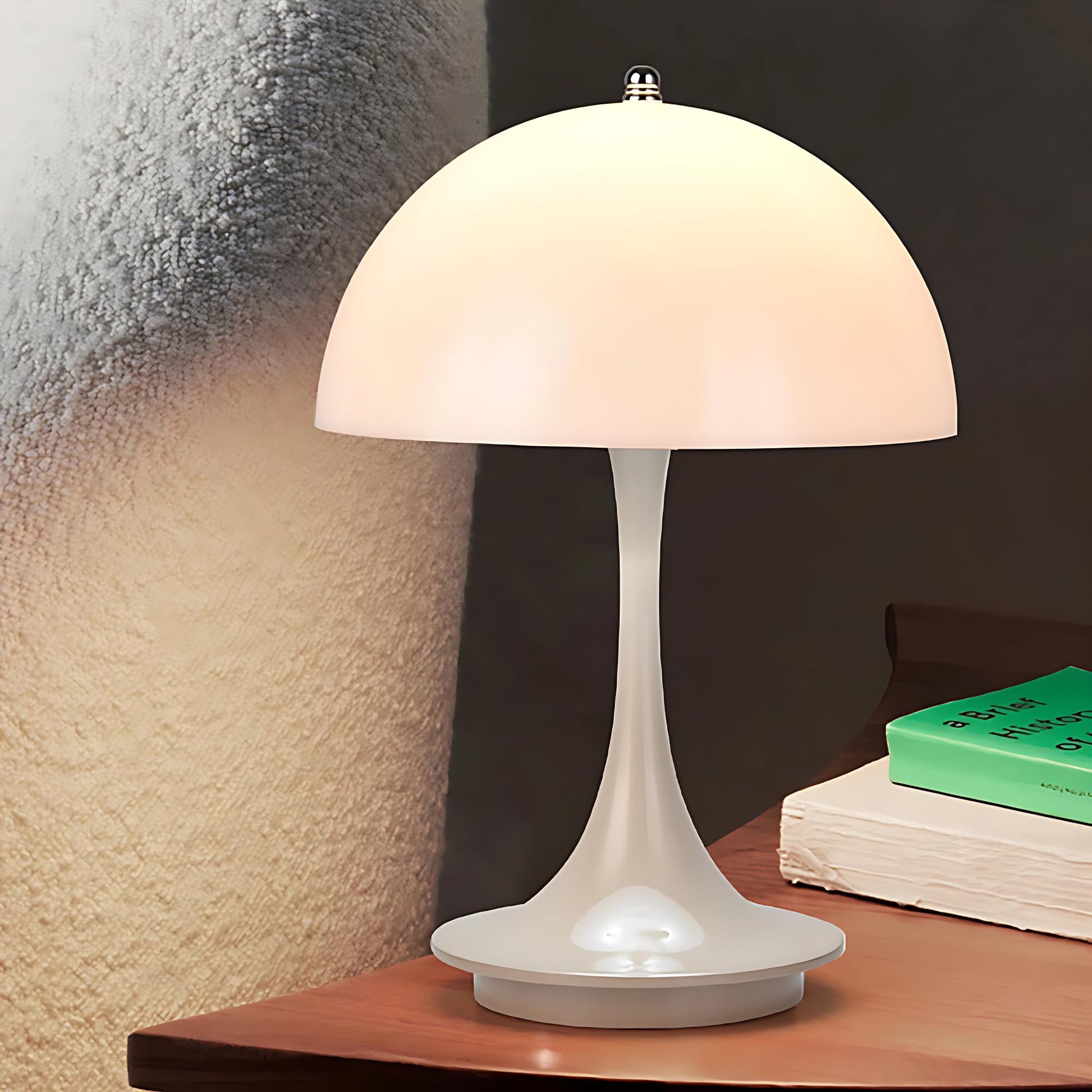 RoyaleGlow Bauhaus Mushroom Lamp – Rechargeable, Elegant & Touch-Controlled