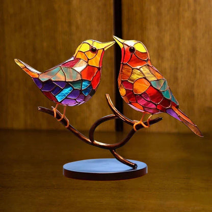 Luxora Colorful Birds on Branch Desktop Ornaments Decor