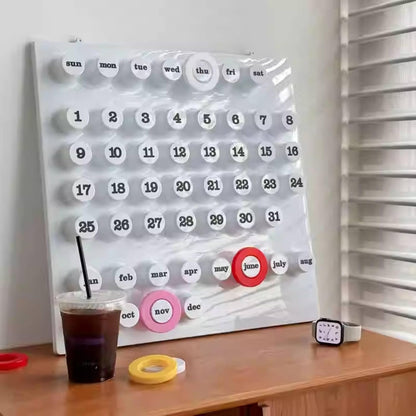 RoyaleGlow Perpetual Wall Calendar - Mid-Century Modern Reusable Date Organizer