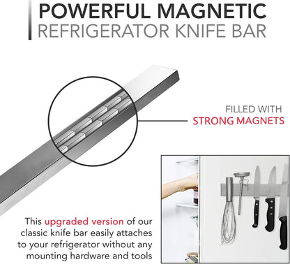Luxora 14 Inch Magnetic Knife And Tools Holder Silver