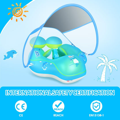 RoyaleGlow Baby Swim Float Canopy with UPF50+ Protection