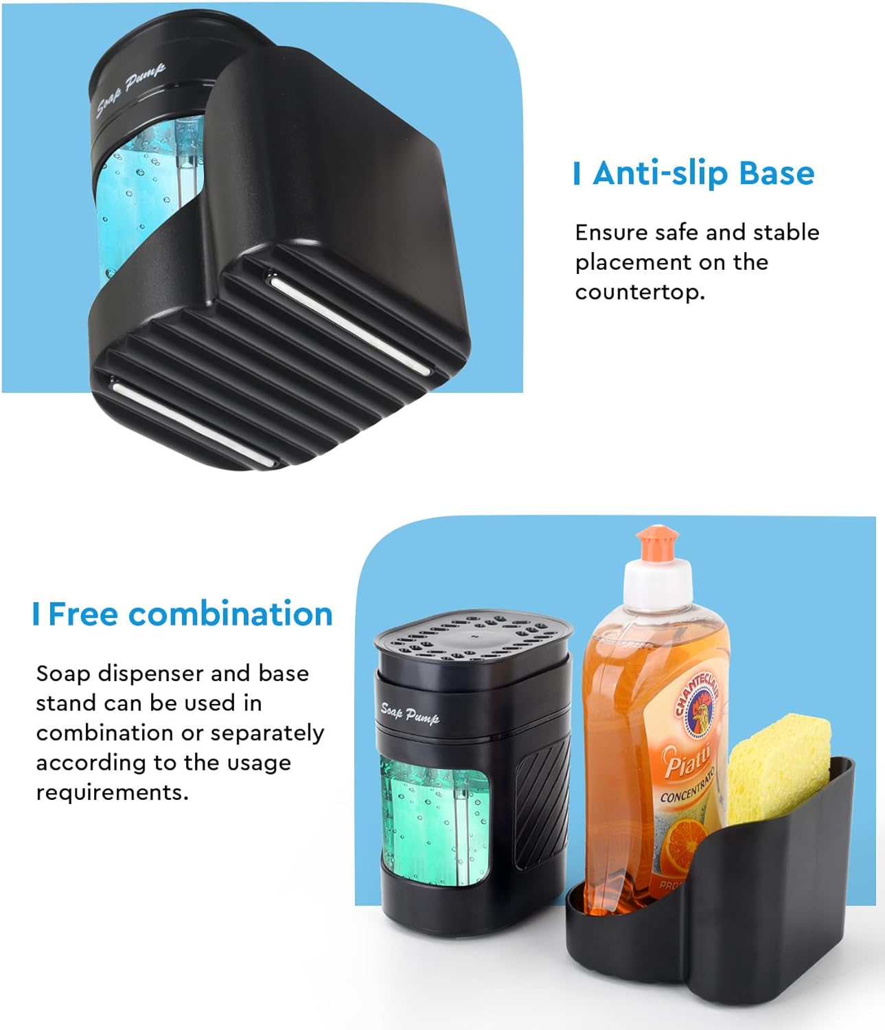Luxora Kitchen Dish Soap Dispenser with Sponge Holder