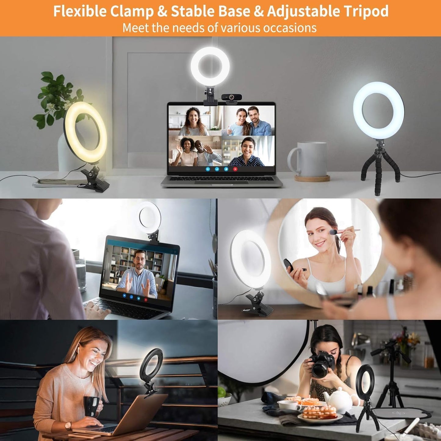 Luxora Clip On Laptop Ring Light for Video Conferencing
