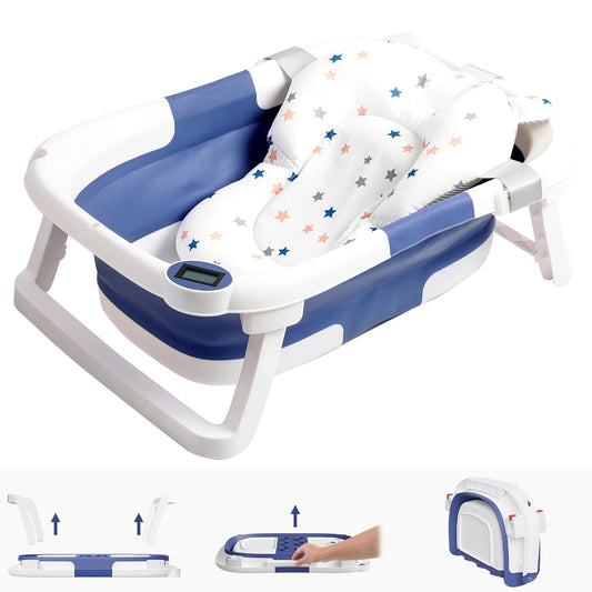 Royaleva Baby Bath Tub with Temperature Sensor and Foldable Design