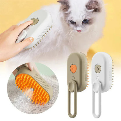 LuxRoyale Easy Groom Steam Brush for Stress-Free Cat Grooming