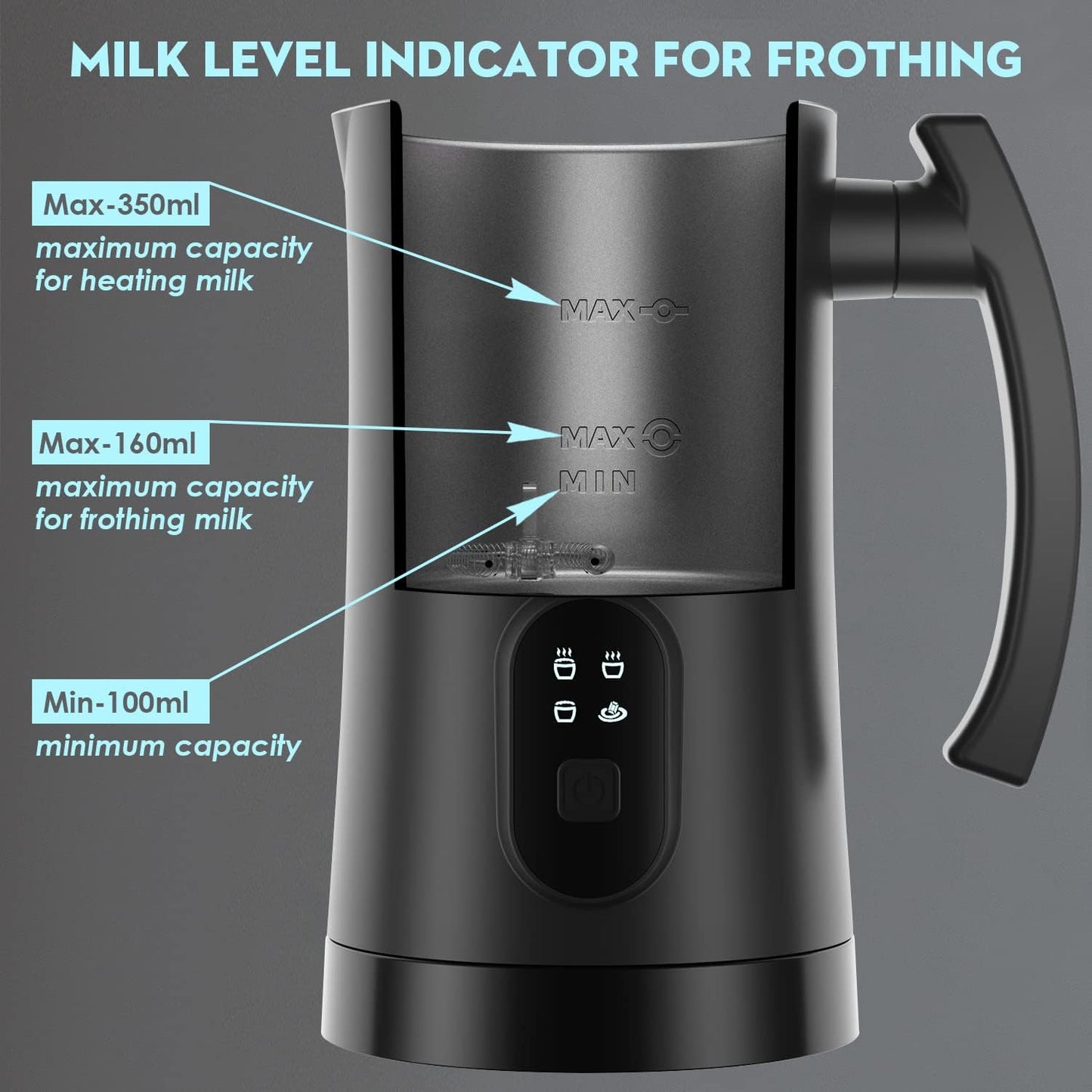 Royaleva Instant Electric Pot Milk Frother Steamer 4-in-1