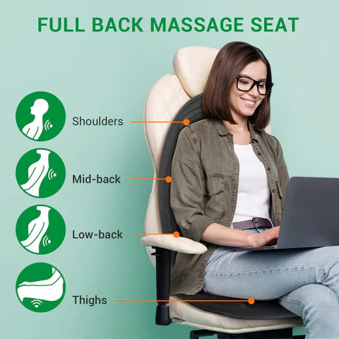 RoyaleGlow Chair And Car Seat Massage Cushion Pad With Heat