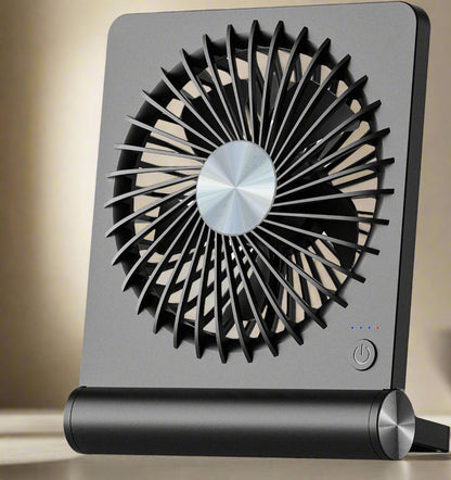 Ultra Quiet Small Desk Fan – Compact and powerful USB fan with 3-speed settings, 5-blade airflow, and 220° adjustable pivot. Low-noise 30dB operation, energy-efficient DC motor, and stable anti-slip design. Ideal for office, bedroom, or nightstand cooling!