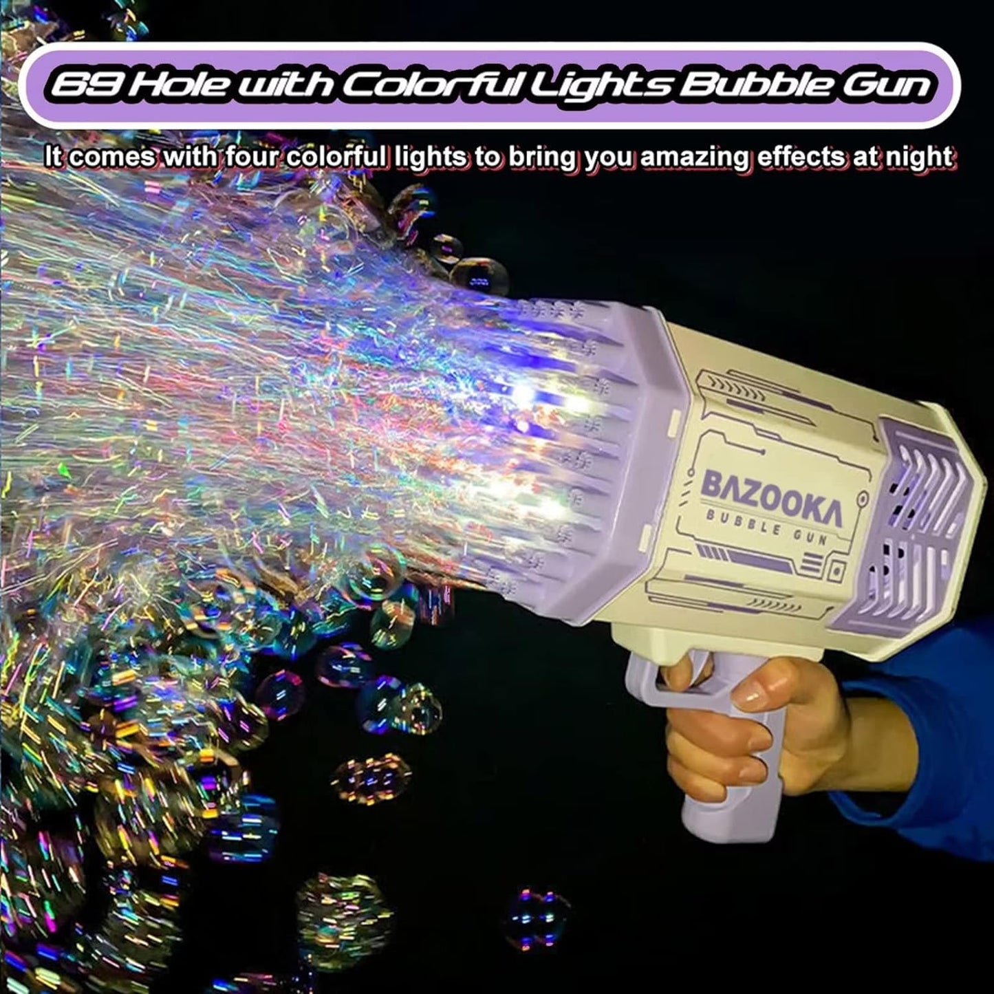 RoyaleGlow Bubble Gun Blaster Toy with LED Lights