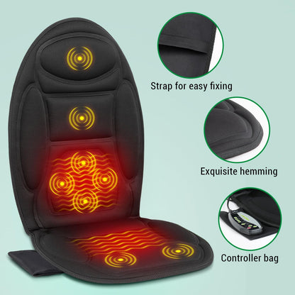RoyaleGlow Chair And Car Seat Massage Cushion Pad With Heat