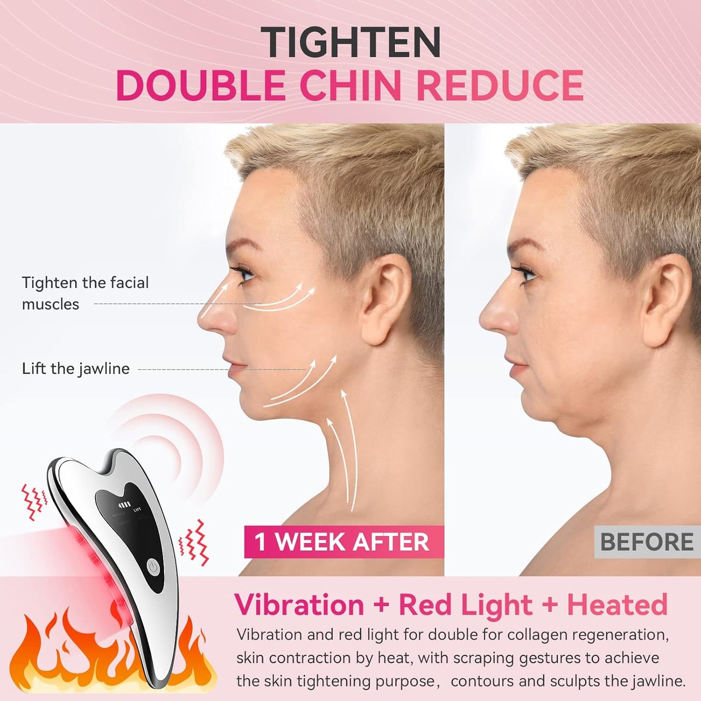 RoyaleGlow Gua Sha Massager Tool for Face Lifting and Rejuvenation