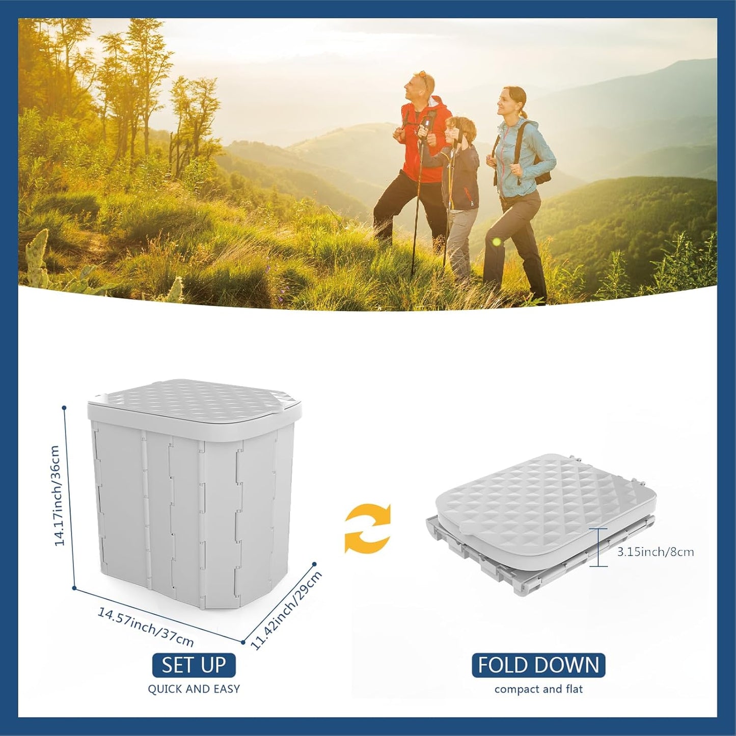 Royaleva Camping Portable Toilet - Lightweight & Compact Design