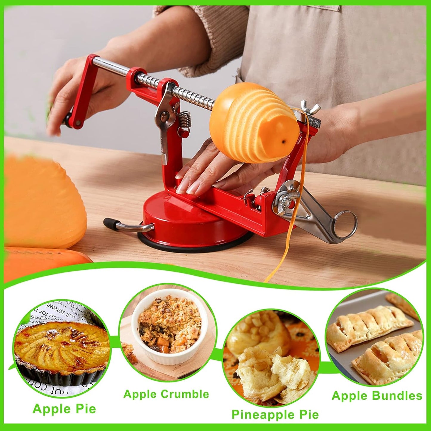Luxora Apple Skin Peeler with Suction Base and Blades