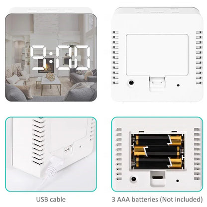 Royaleva Digital Alarm Clock Smart Mirror Desktop Bedside Nightlight