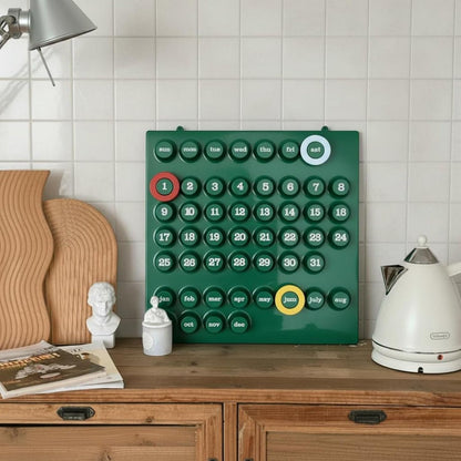 RoyaleGlow Perpetual Wall Calendar - Mid-Century Modern Reusable Date Organizer