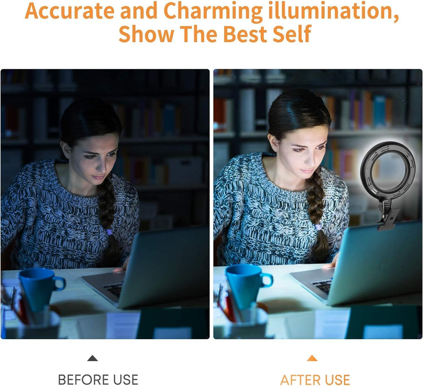 Luxora Clip On Laptop Ring Light for Video Conferencing