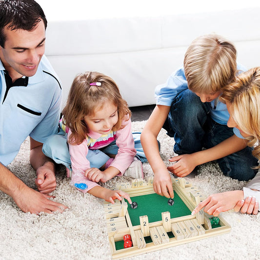 Wooden Dice Game – Fun & Educational Math Learning Game for Kids & Family with Solid Pinewood Design