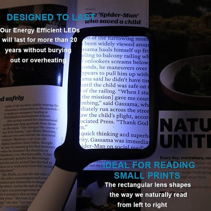 Royaleva Reading Magnifier With LED Lighting, 3x Optical Lens