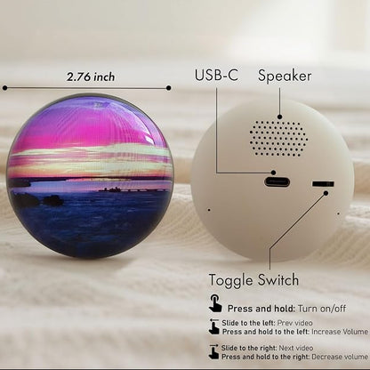 RoyaleGlow Digital Memory Sphere – Personalized Photo & Video Display Globe